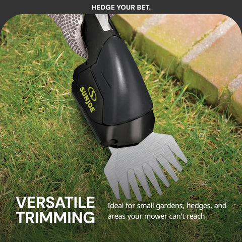 Sun Joe HJ604C 1250 RPM motor delivers fast, clean cuts through grass.