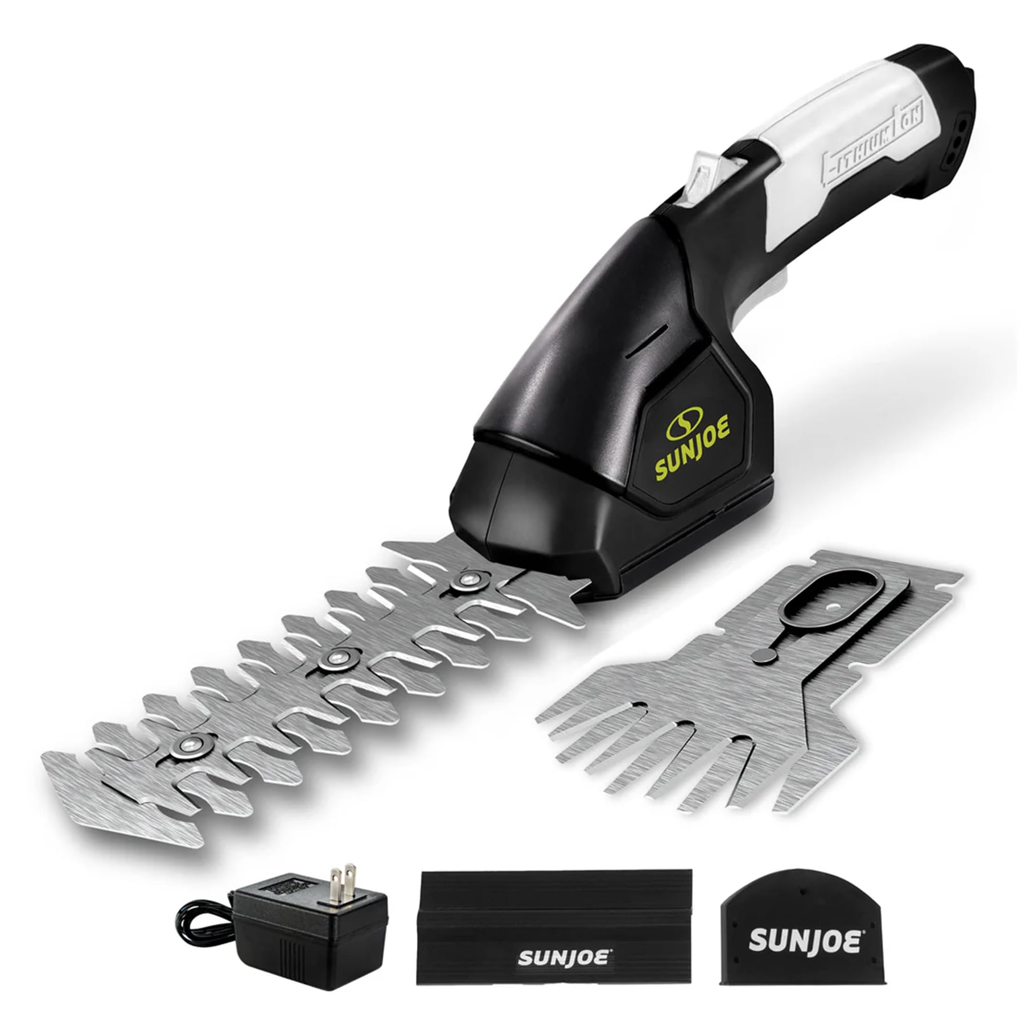 Sun Joe HJ604C 2-in-1 design enables quick grass edging and hedge trimming.
