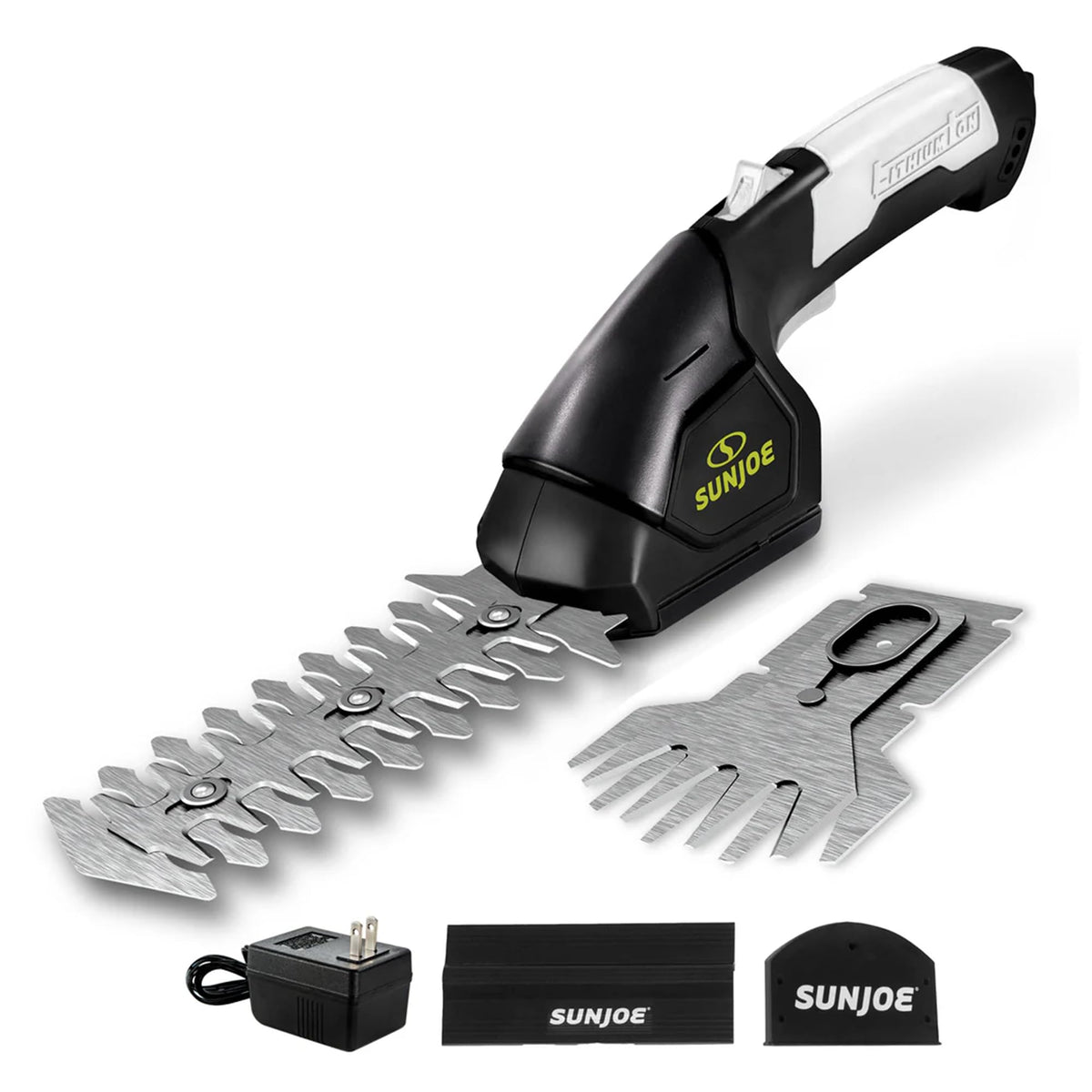 Sun Joe HJ604C 2-in-1 design enables quick grass edging and hedge trimming.