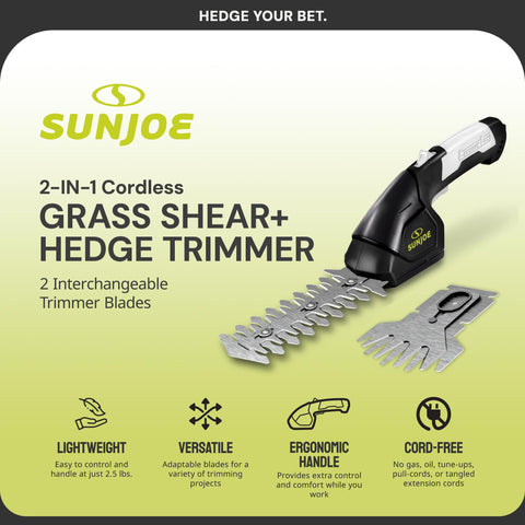 Sun Joe HJ604C grass shear blade for precise lawn edging along borders.