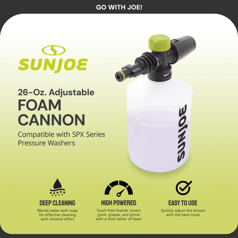 Adjustable knob on Sun Joe SPX-FC26 controls foam and spray