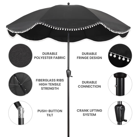 Sun-Ray 180g polyester canopy provides colorfast shade and water resistance.