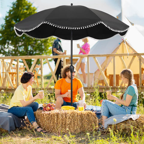 Sun-Ray umbrella pole and base fit most stands and tables.