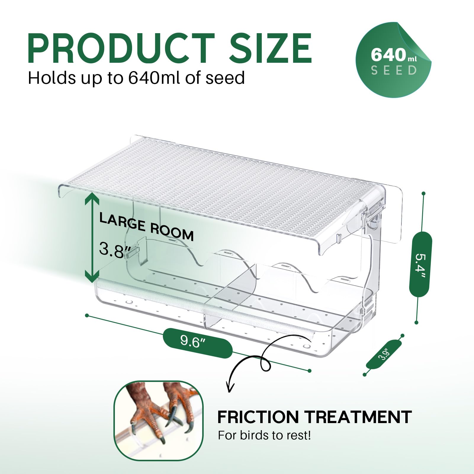 SUNALLY Window Bird Feeder mounted with self adhesive hooks for stable outdoor use