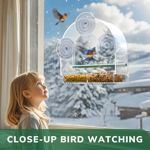 SUNALLY Window Bird Feeder helps deter pests while inviting birds to visit.
