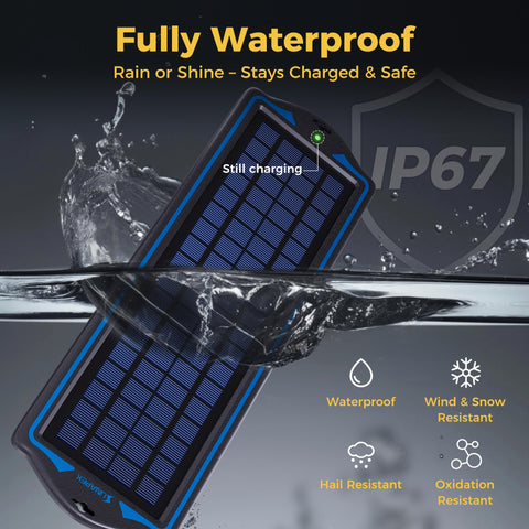 SUNAPEX built-in charge controller ensures safe charging and prevents overcharge.