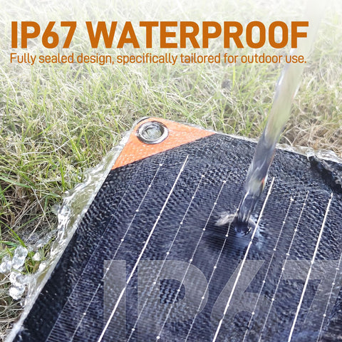 SUNAPEX lightweight, flexible panel for portable charging anywhere.