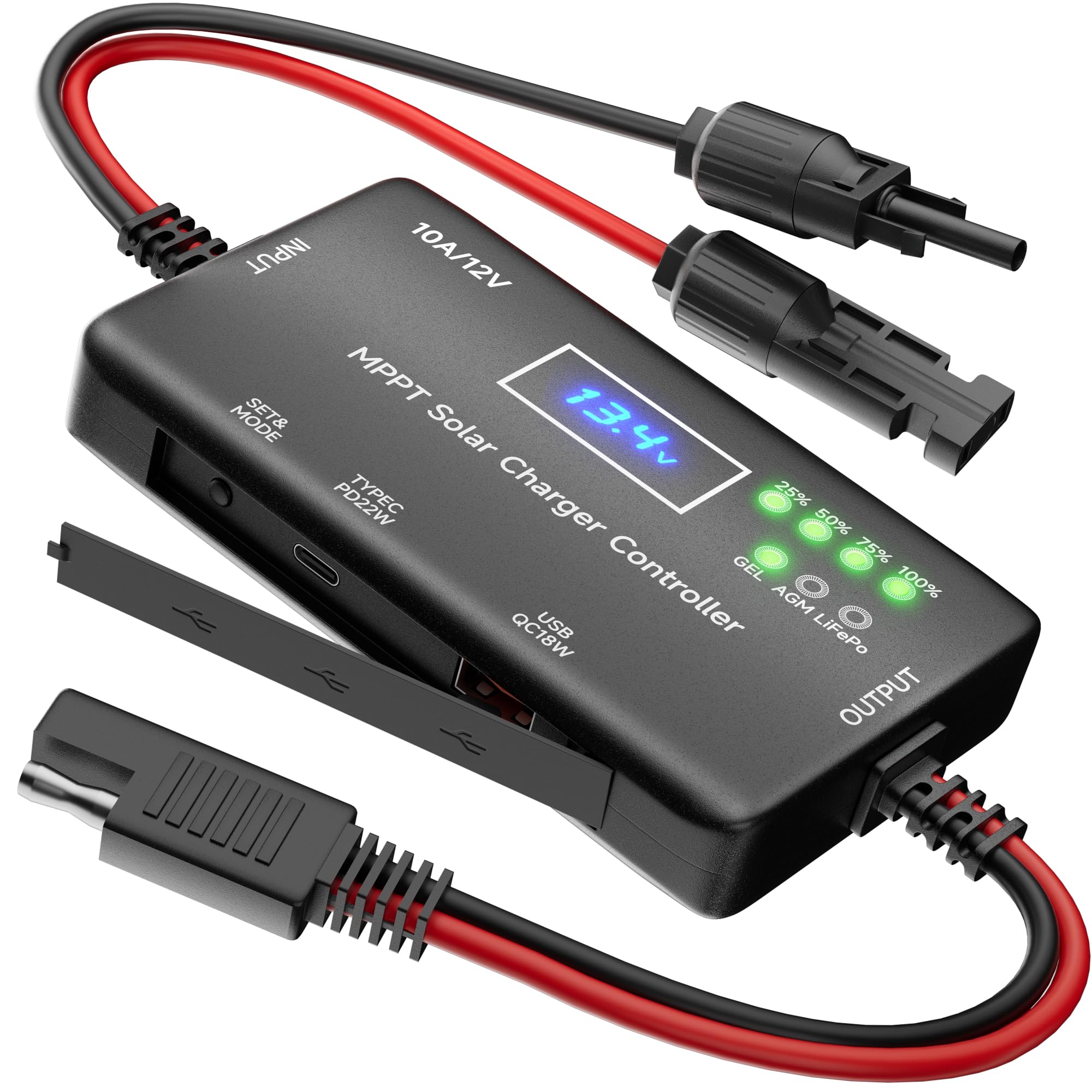 Sunapex MPPT controller panel display for real-time status at a glance.