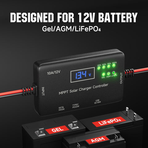 Sunapex MPPT with Type-C and USB ports enables on-the-go charging.