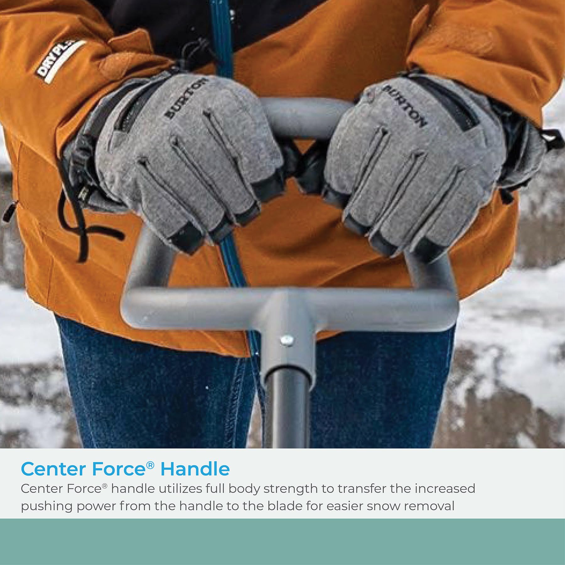 Suncast non-stick surface helps snow slide off