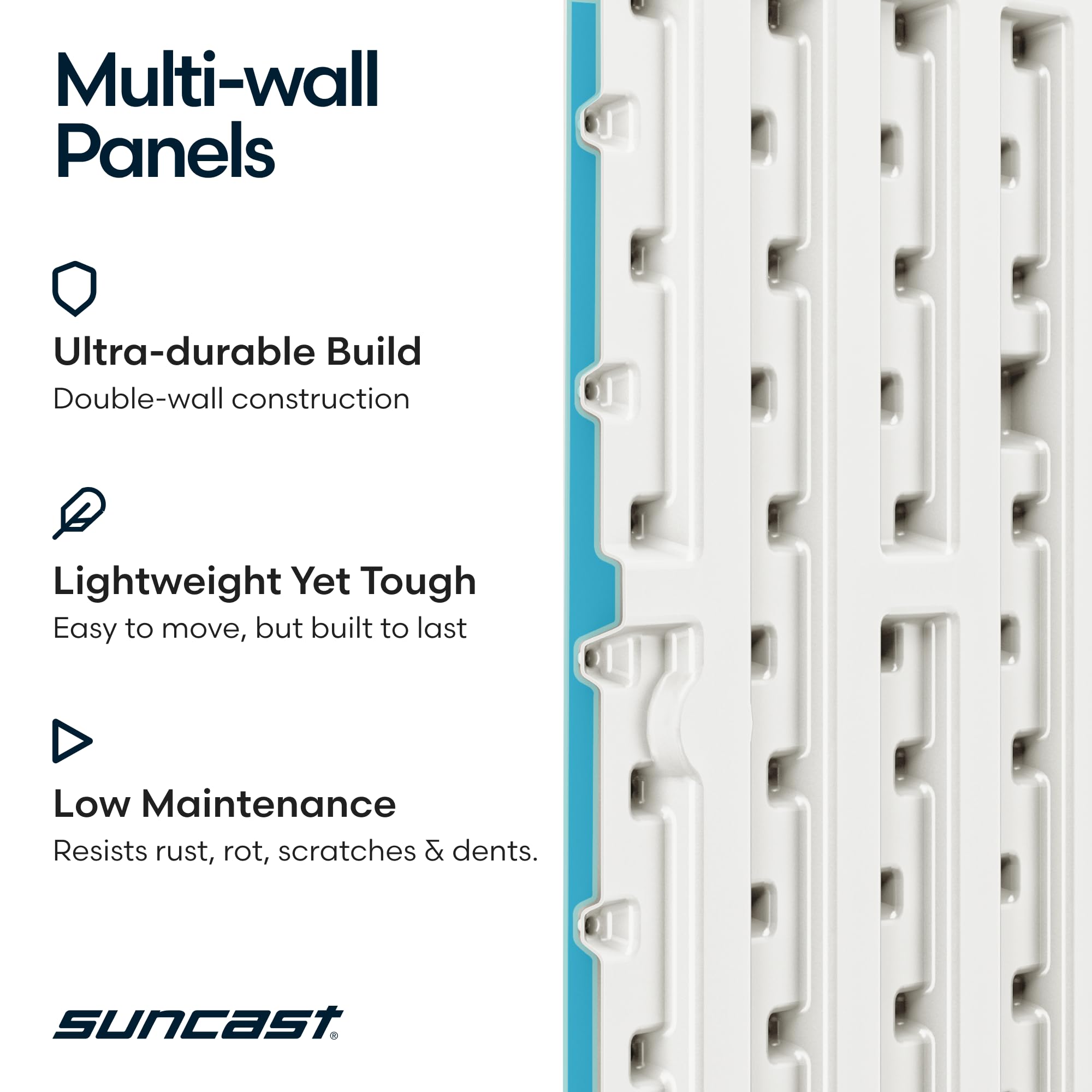 Suncast 99-gallon deck box dimensions 25.5 by 50 inches shown clearly