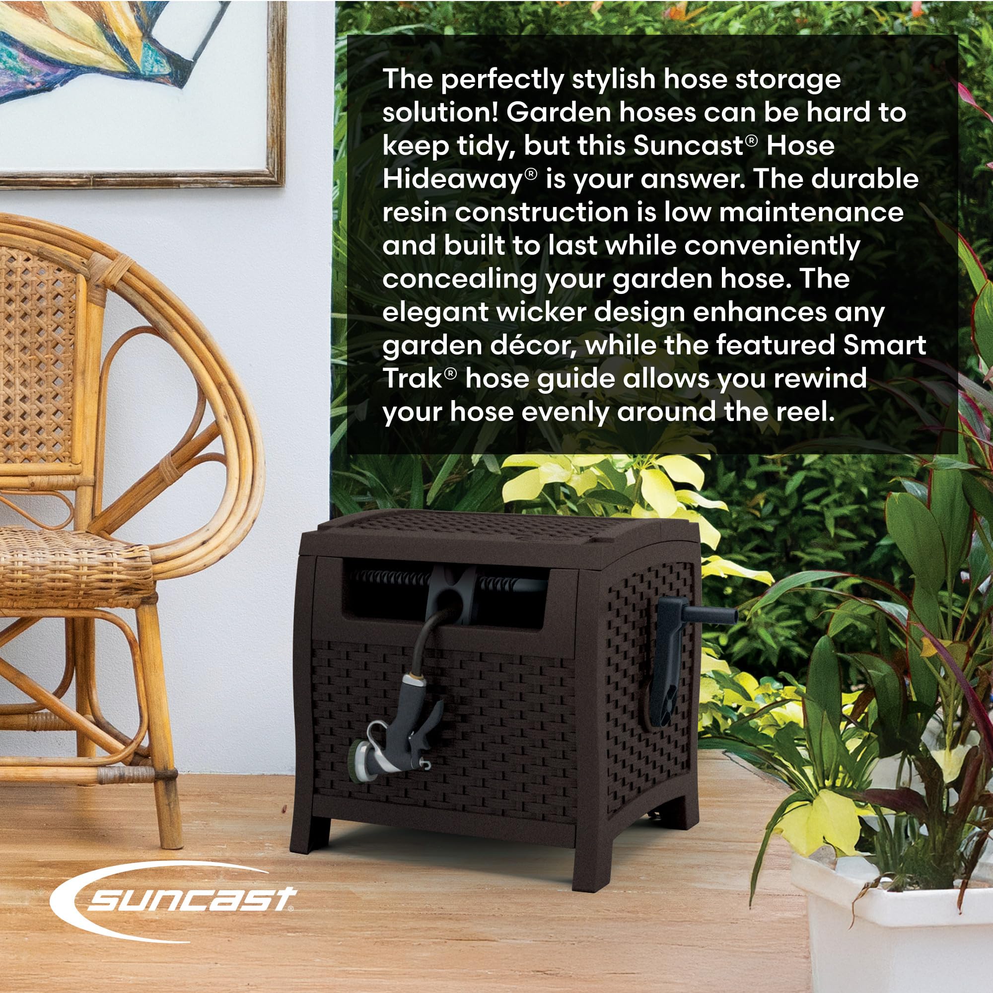 Suncast compact dimensions fit tight spaces without clutter.