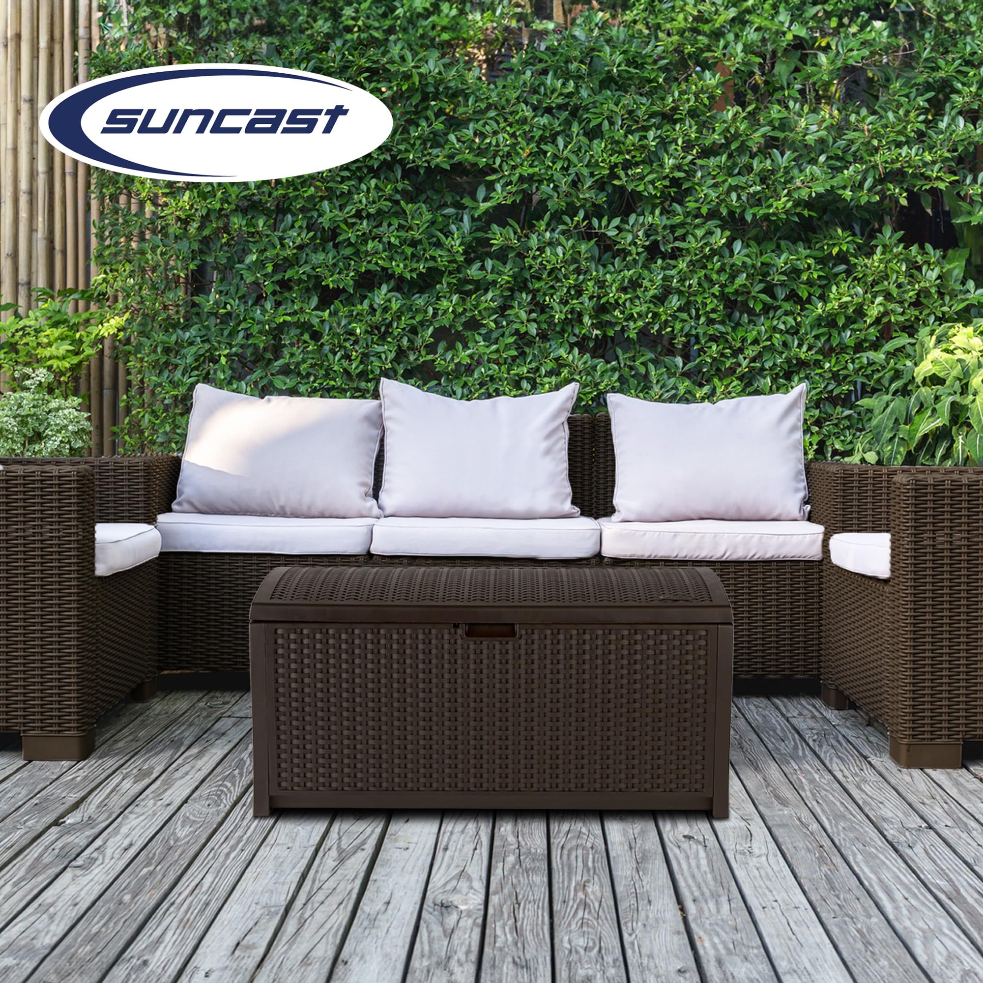 Suncast lockable lid ensures secure storage for pool gear