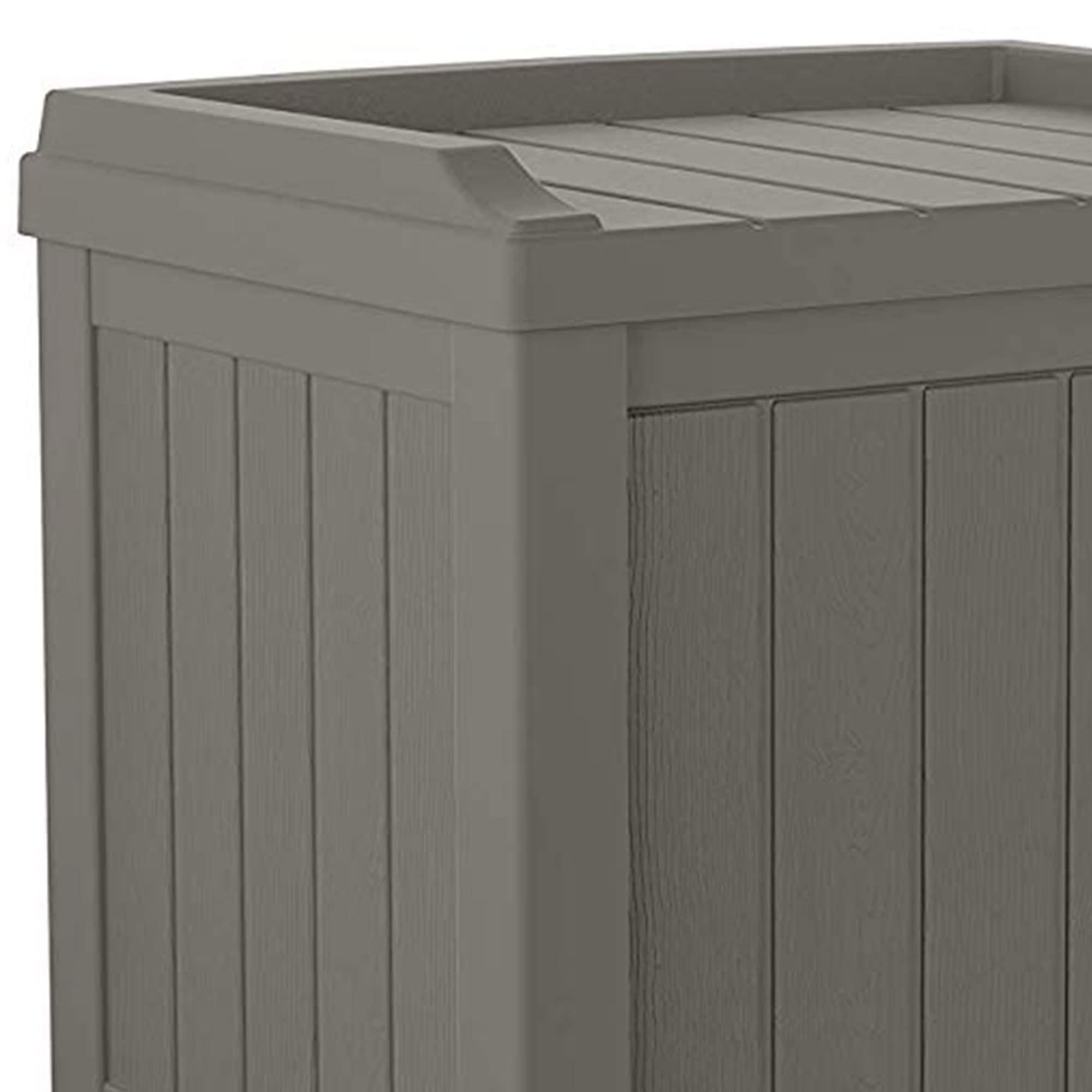 Suncast storage box doubles as seating on a patio