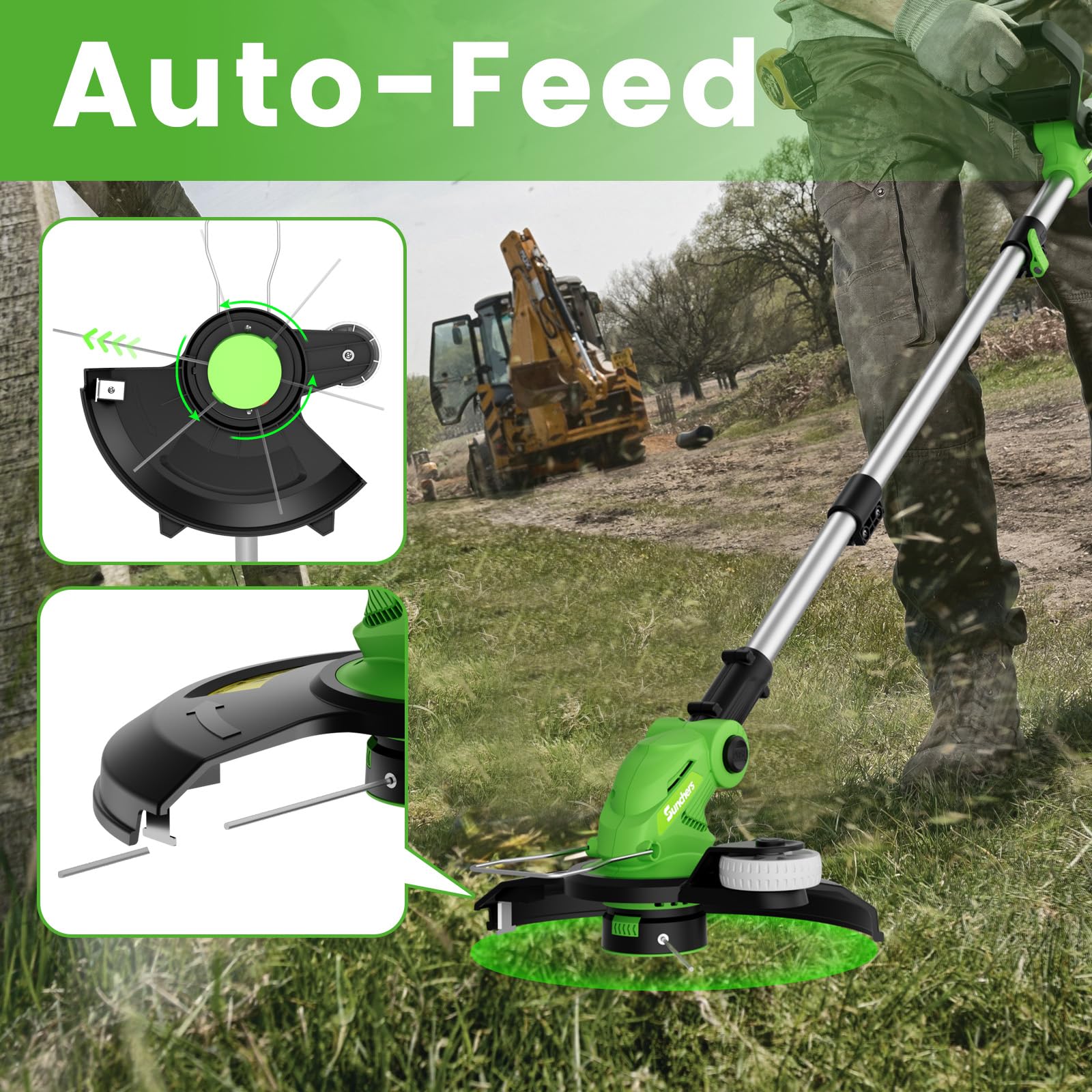 SUNCHERS adjustable handle angle from 0 to 180 degrees for ergonomic use