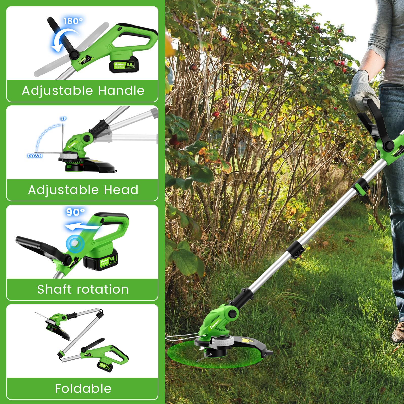 SUNCHERS foldable 180 degree design saves storage space