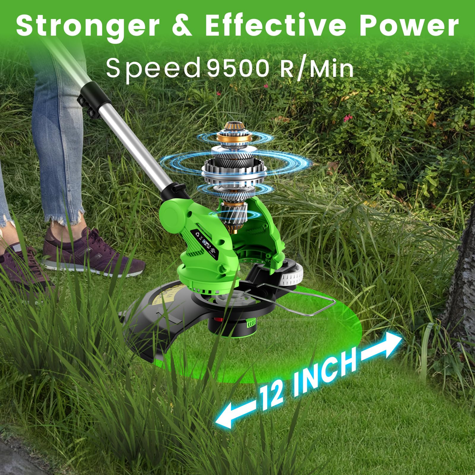 SUNCHERS telescoping shaft extended for comfortable reach