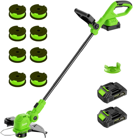 SUNCHERS 2-in-1 trimmer with wheel edger for seamless edging around borders