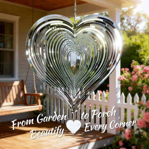 SUNCKET Heart spinner reflects light, creating a dazzling glow in sunlit spaces.