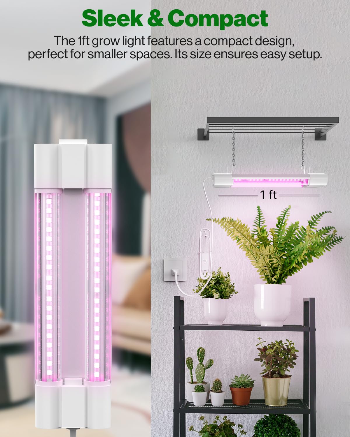 Sunco full-spectrum suspended installation showing easy ceiling mounting.