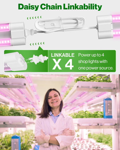 Sunco 3ft grow light linkable design enables four fixtures for larger spaces