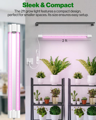 Sunco full-spectrum grow light provides even illumination for thriving seedlings.