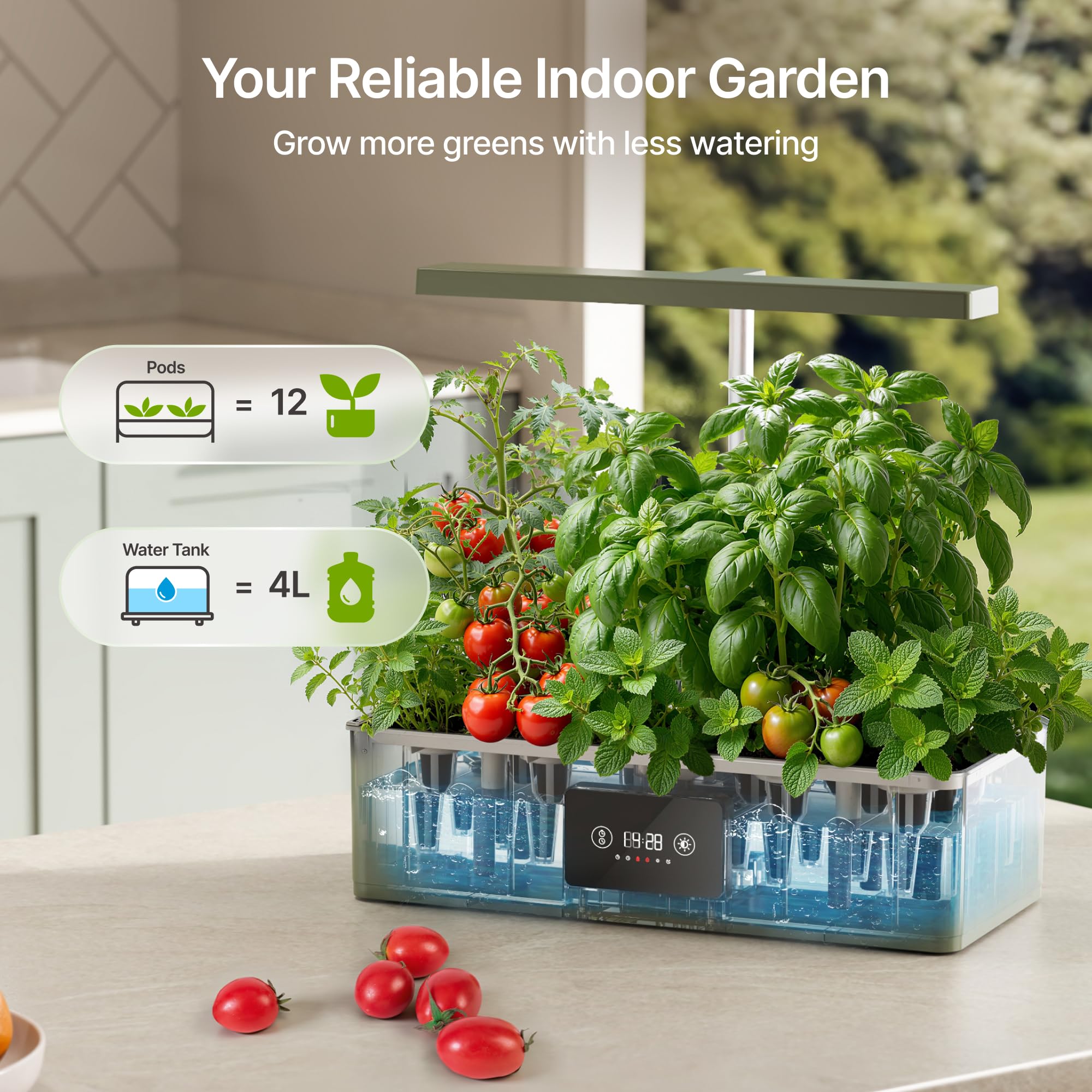 SUNCOZE 24W dimmable grow light close-up for efficient indoor gardening
