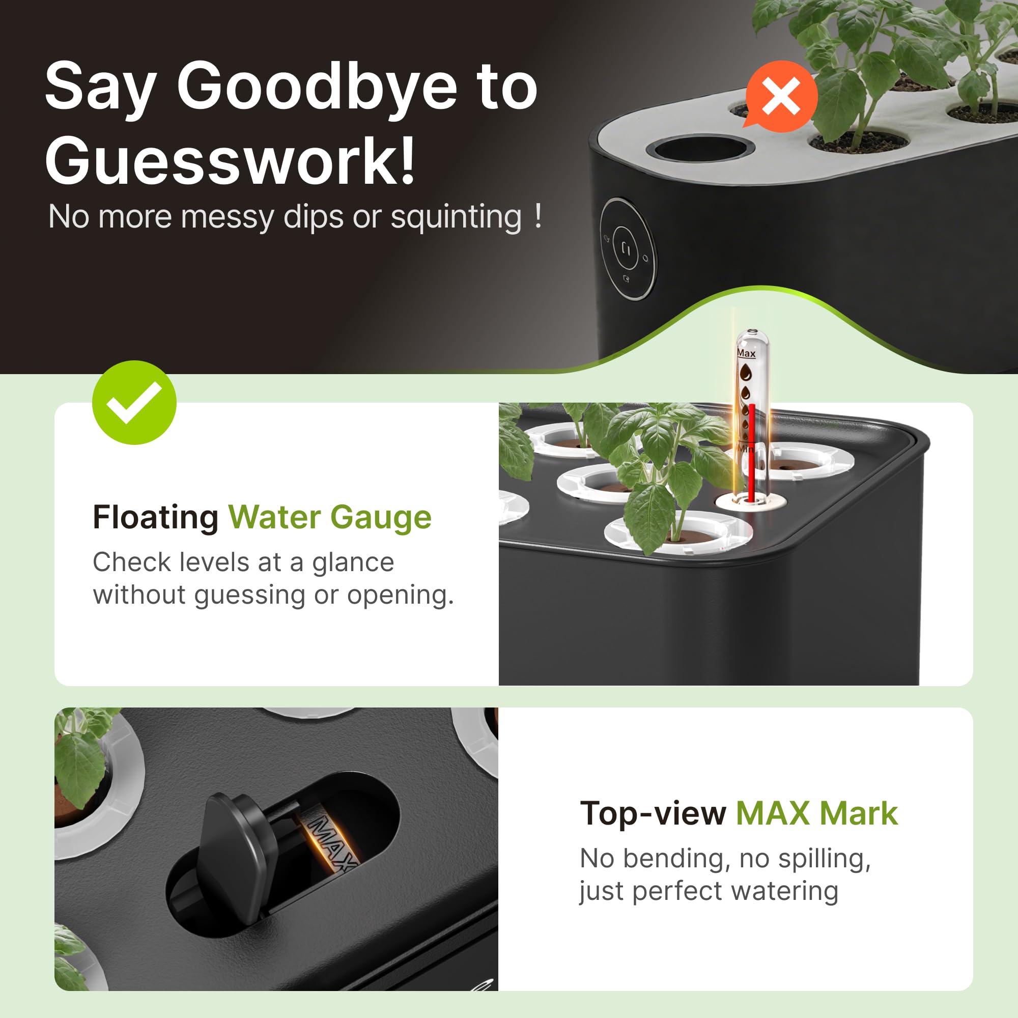 SUNCOZE adjustable height grow deck adapts to seedling to mature plant stages.