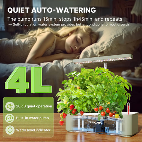 SUNCOZE adjustable height design adapts lighting for seedlings to mature plants