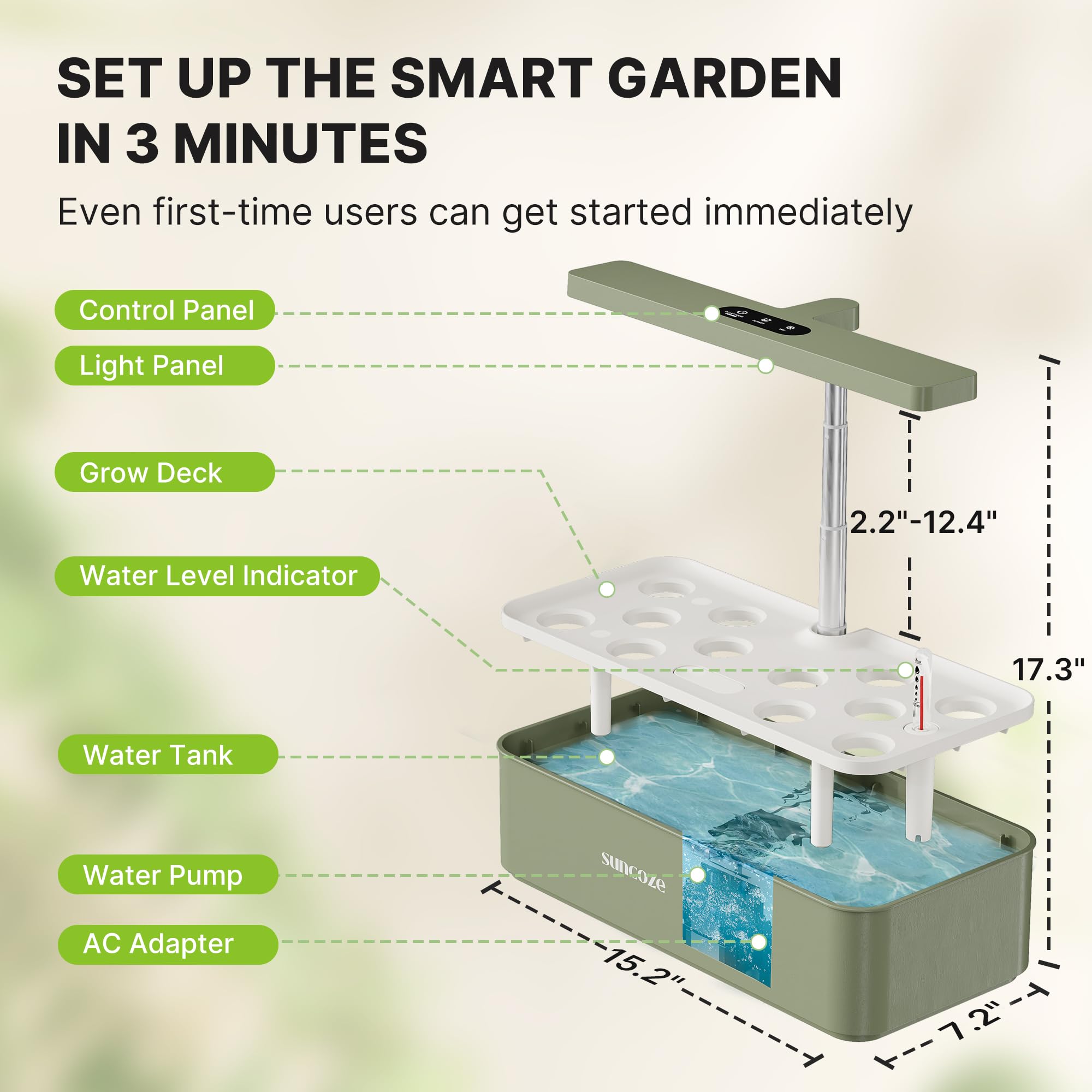 SUNCOZE gift-ready hydroponics kit ideal for beginners and families