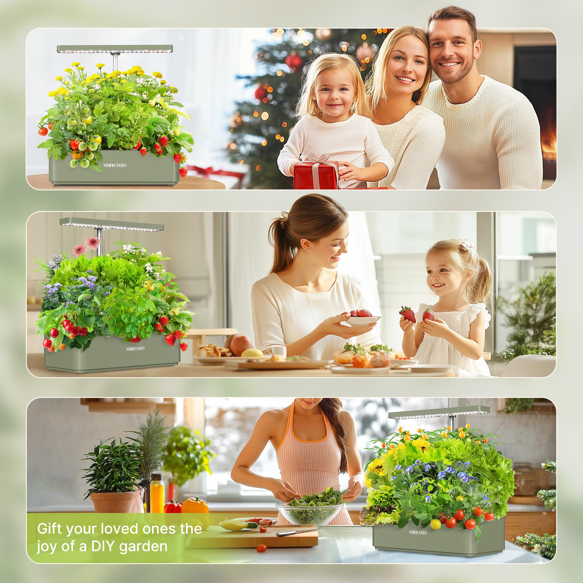 SUNCOZE quick-start assembly to begin growing in minutes