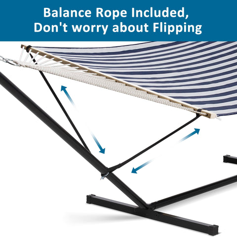 SUNCREAT 55-inch hardwood spreader bar adds stylish stability for safe lounging.