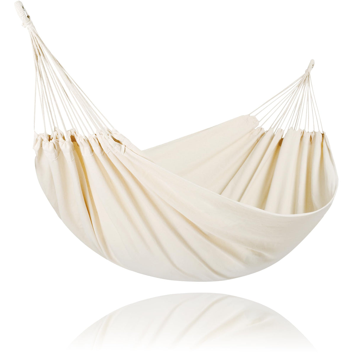 SUNCREAT canvas hammock 2-person natural for durable outdoor comfort.