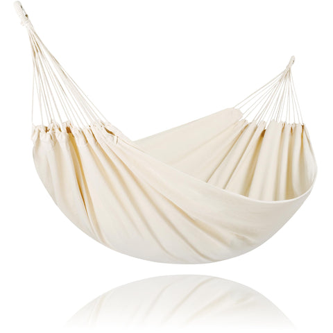 SUNCREAT canvas hammock 2-person natural for durable outdoor comfort.
