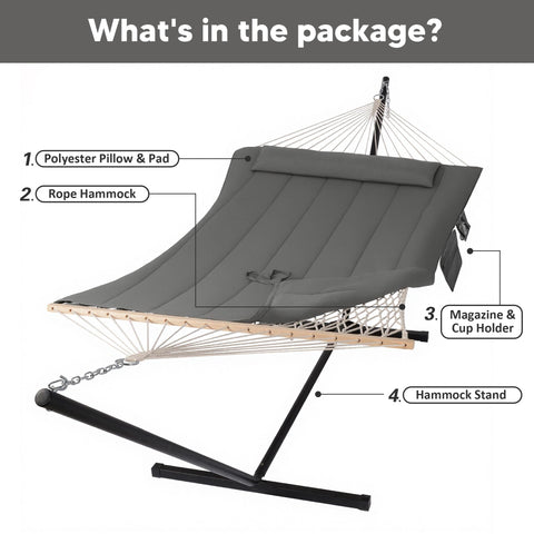SUNCREAT hammock bed, large 76 by 52 inches for two.