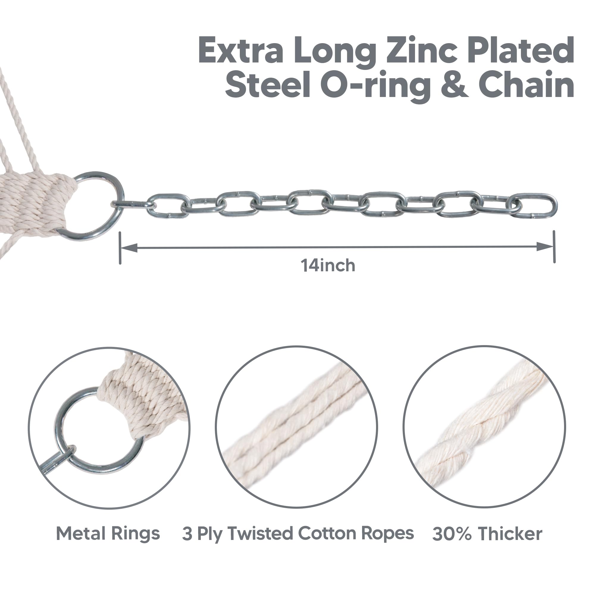 SUNCREAT included chains and rings for easy mounting to stands or trees
