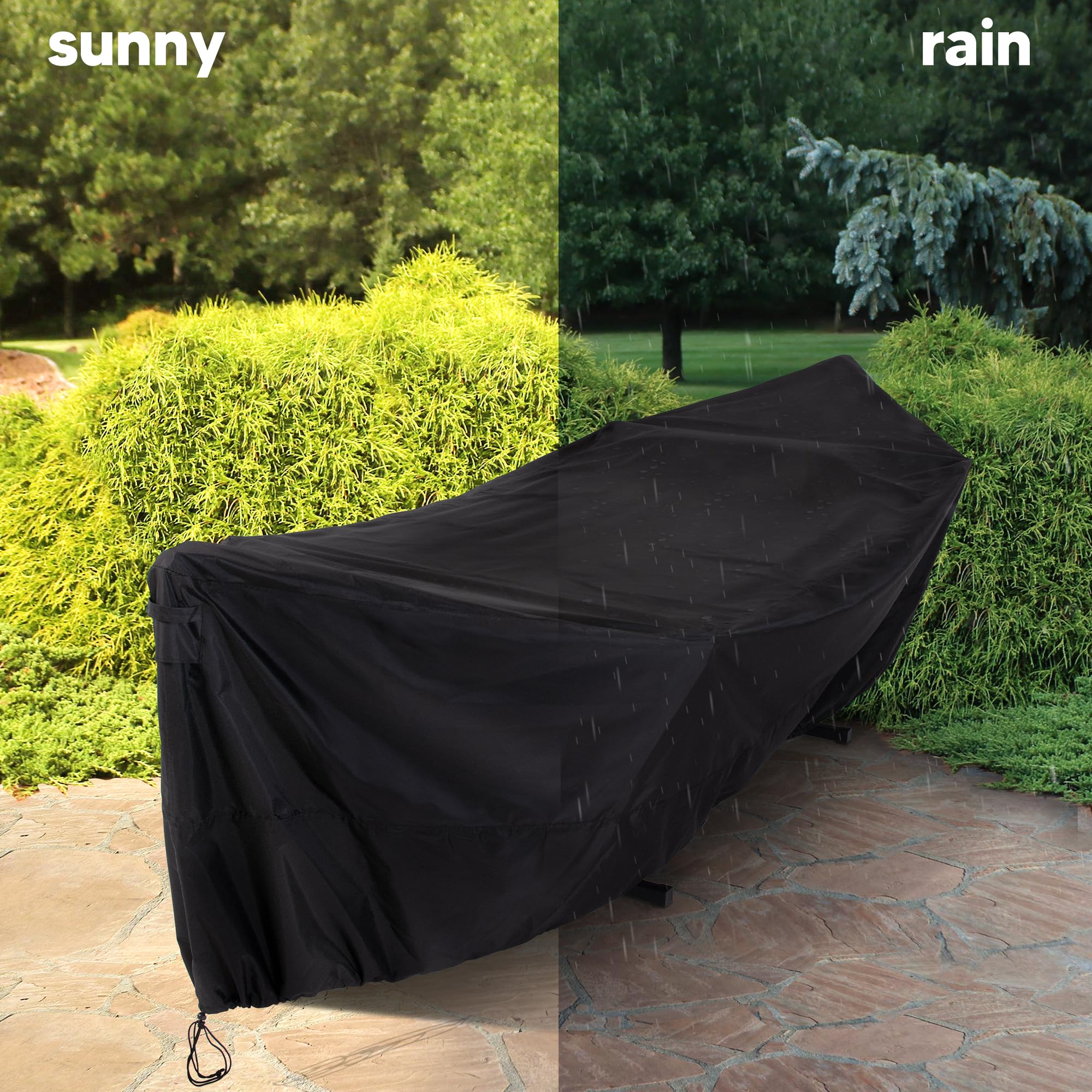 SUNCREAT hammock cover with buckles-elastic-hem secure in gusts