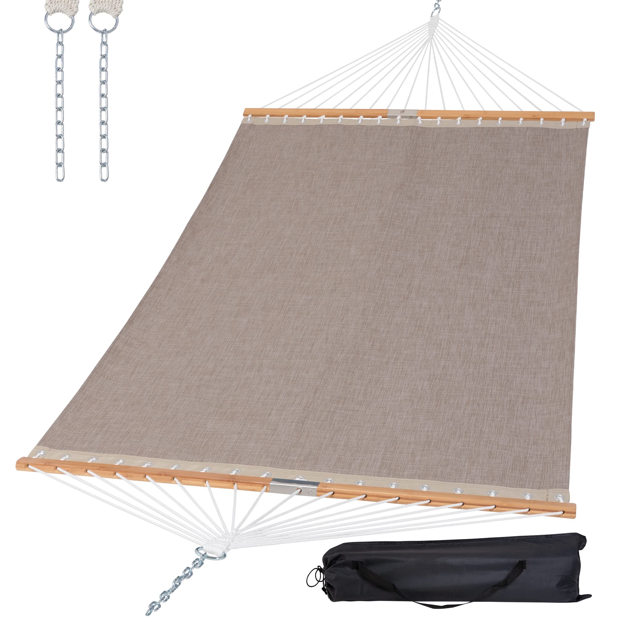 SUNCREAT hammock double bed ready for outdoor relaxation.