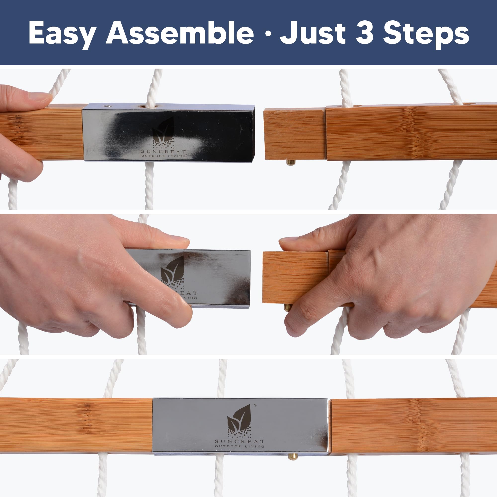 Suncreat end chains, easy attachment to stands or trees.