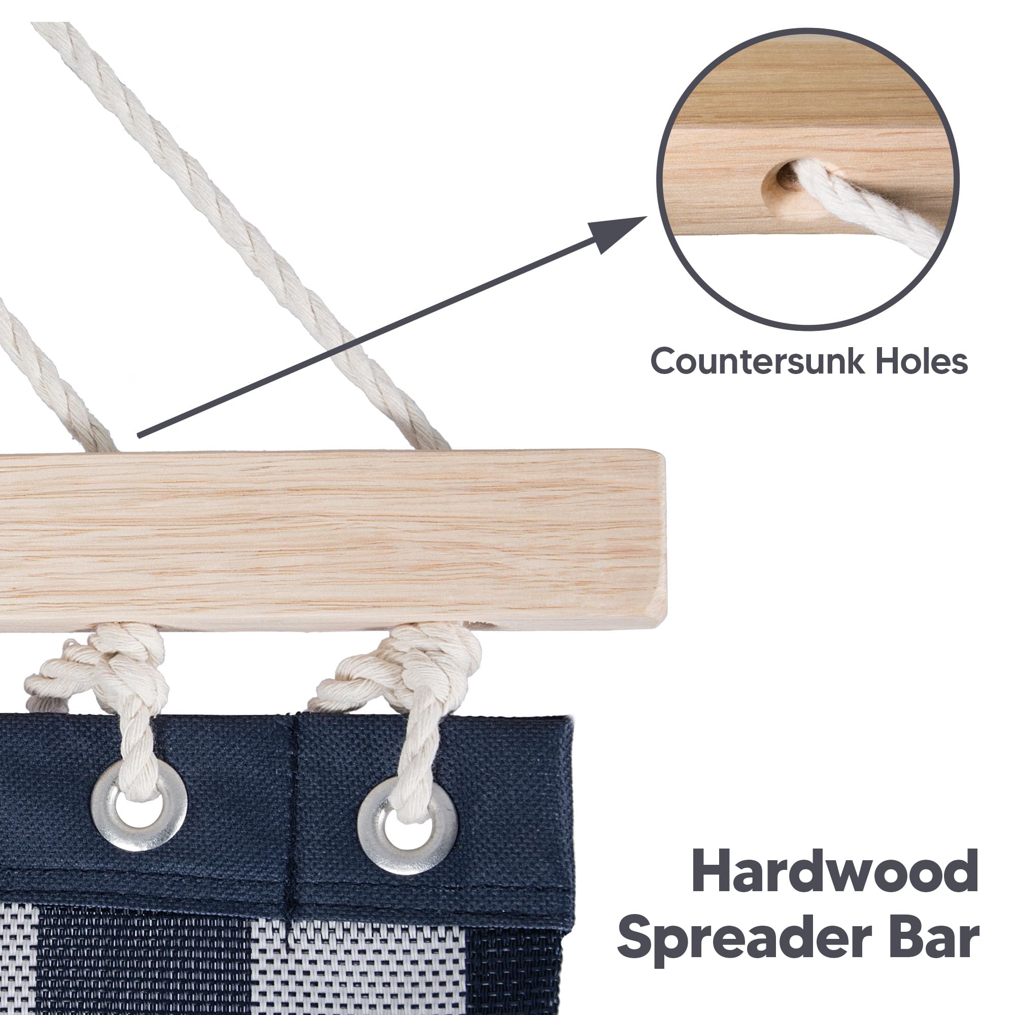 SUNCREAT handwoven ropes provide strong support and durable comfort
