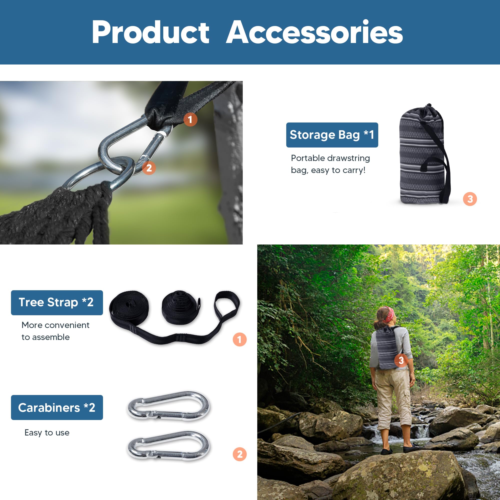 SUNCREAT Handwoven ropes provide strong support and durable comfort