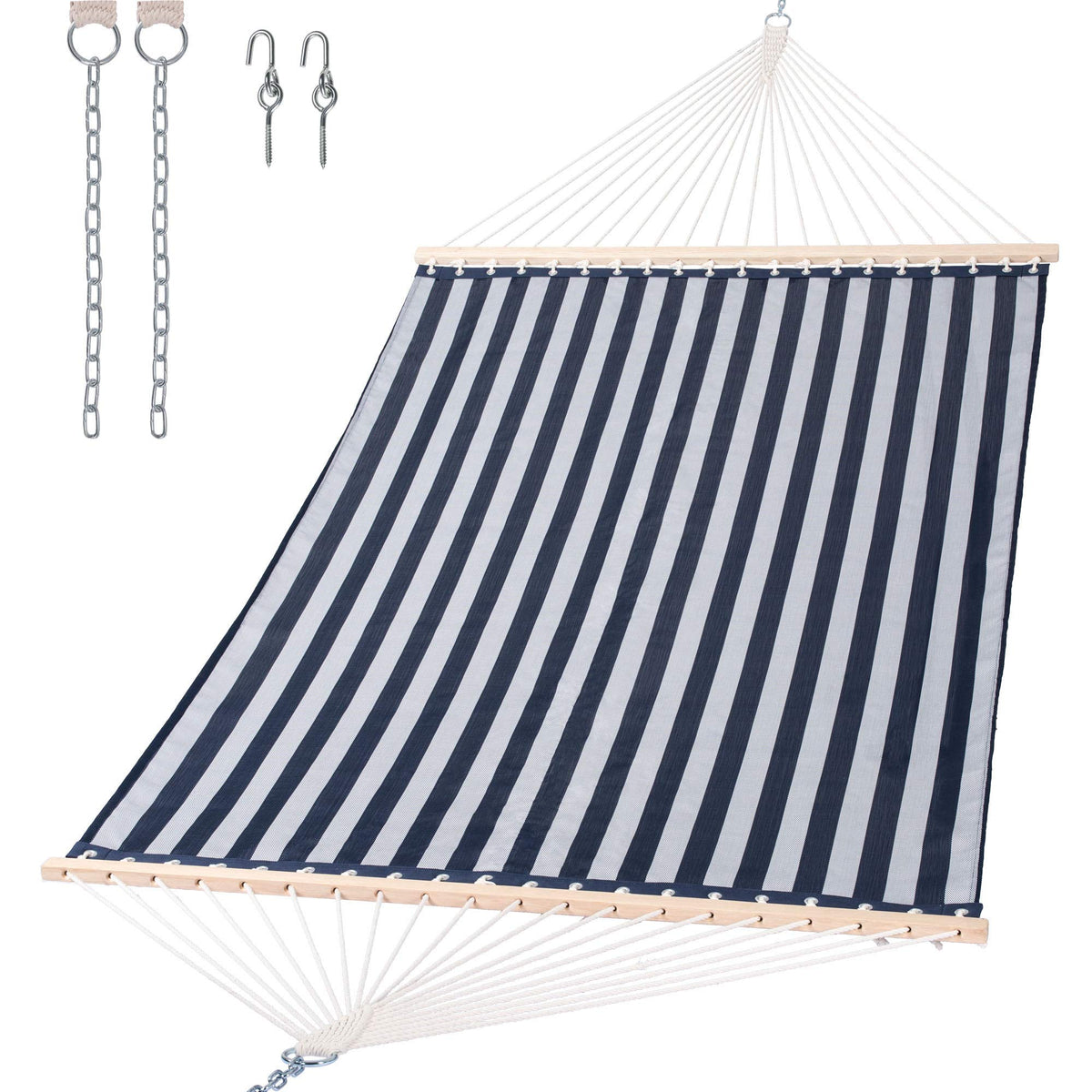 SUNCREAT hammock in blue with quick-dry Textilene fabric for weather-ready lounging