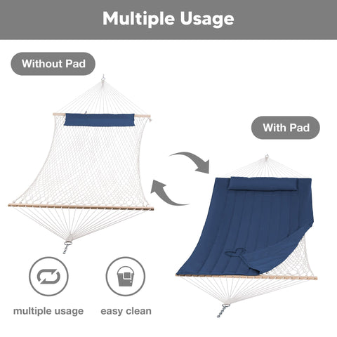 SUNCREAT quilted polyester pad offers cozy outdoor seating