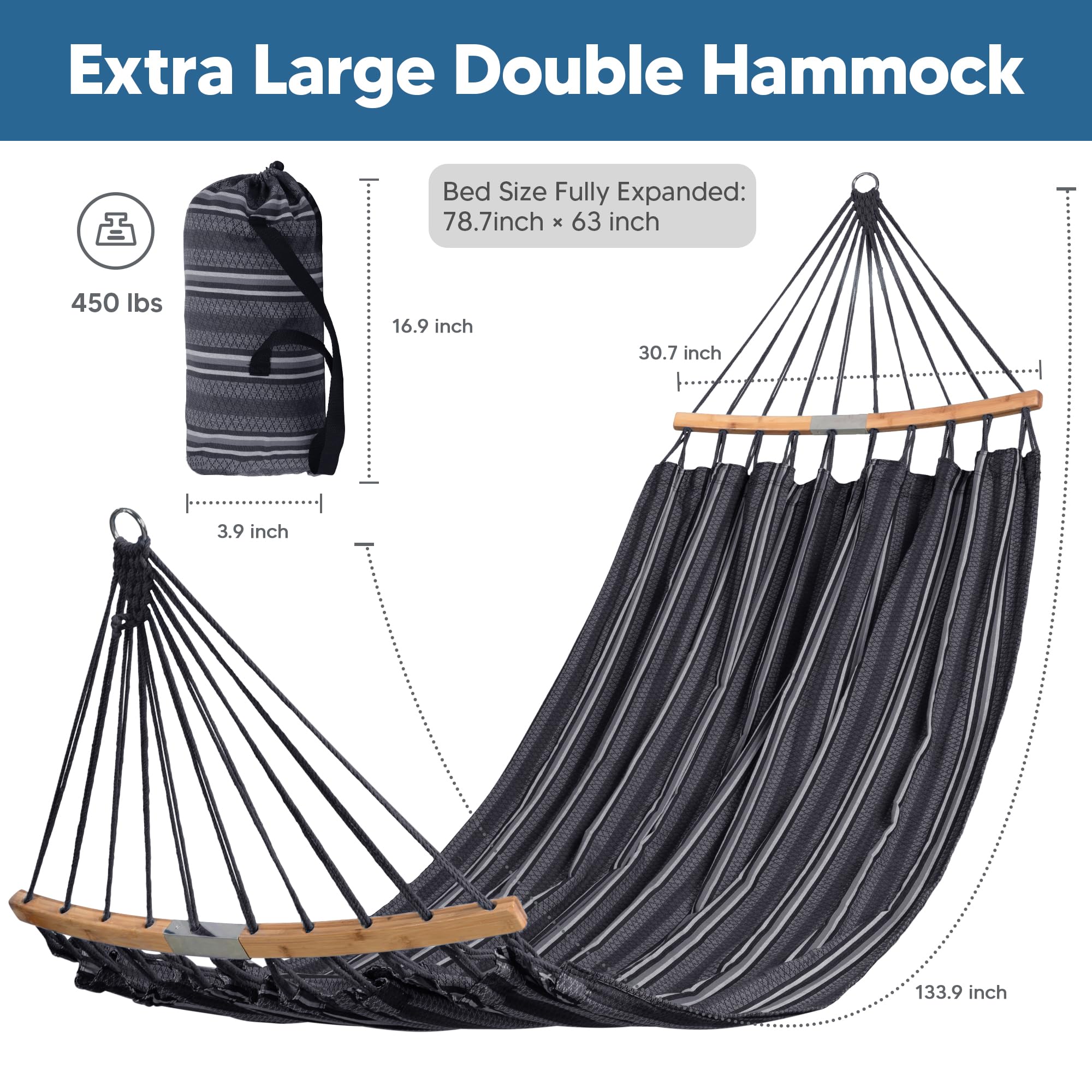 SUNCREAT Tree straps and carabiners simplify setup on trees or posts