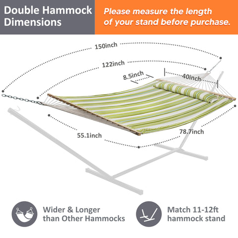Suncreat hammock two-layer quilted fabric offers cozy comfort