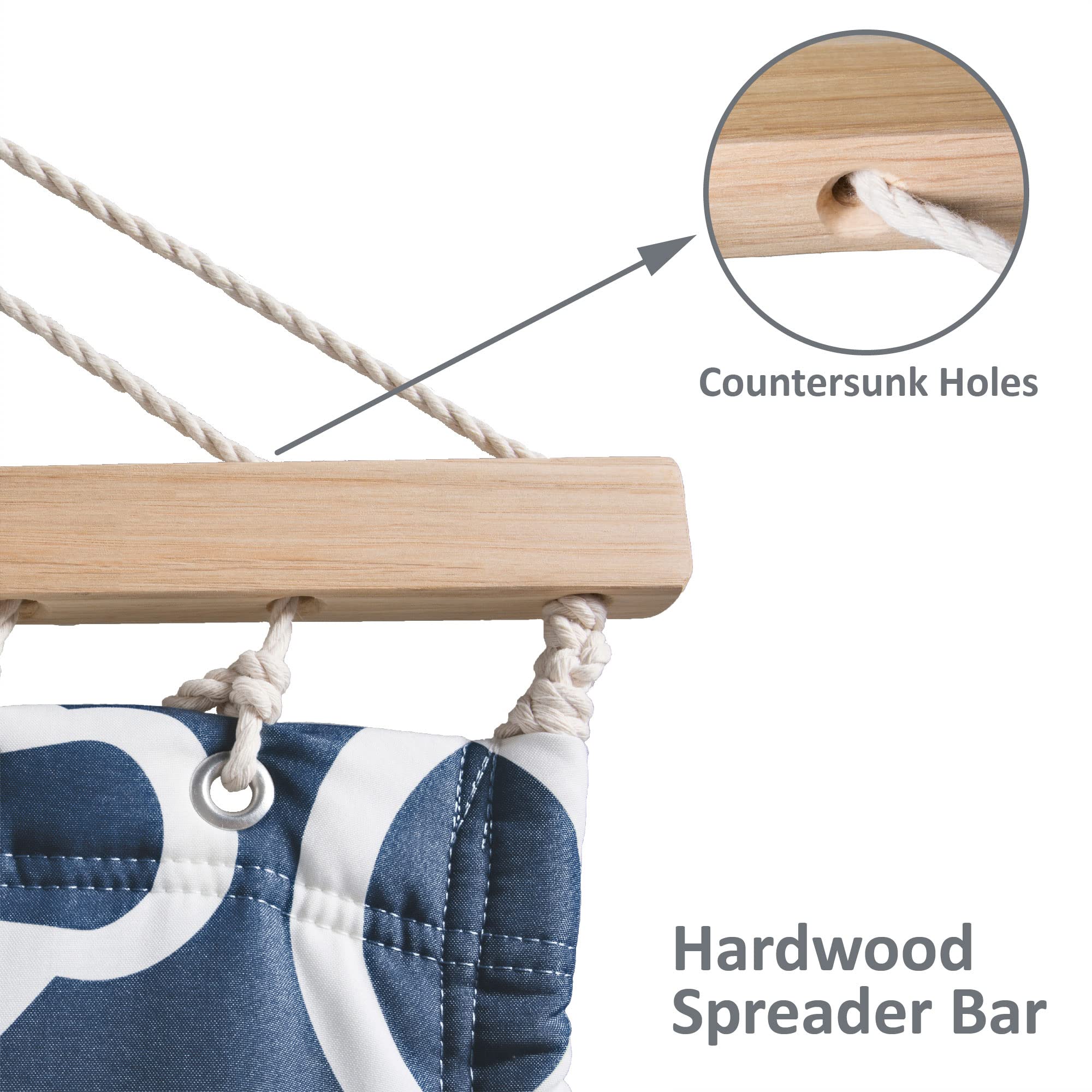 SUNCREAT heavy-duty 30% thicker ropes provide strong, durable support.