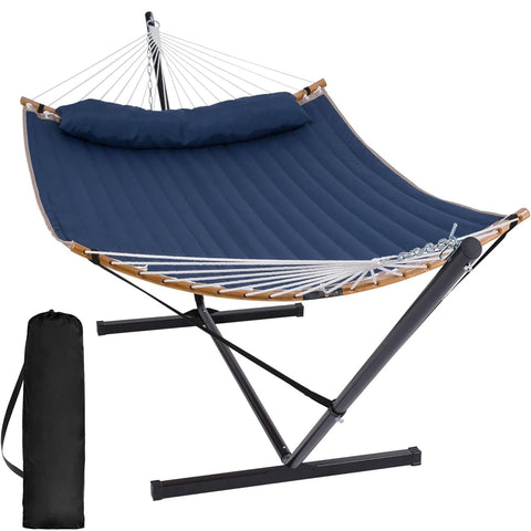 SUNCREAT portable hammock stand assembly for quick outdoor setup.