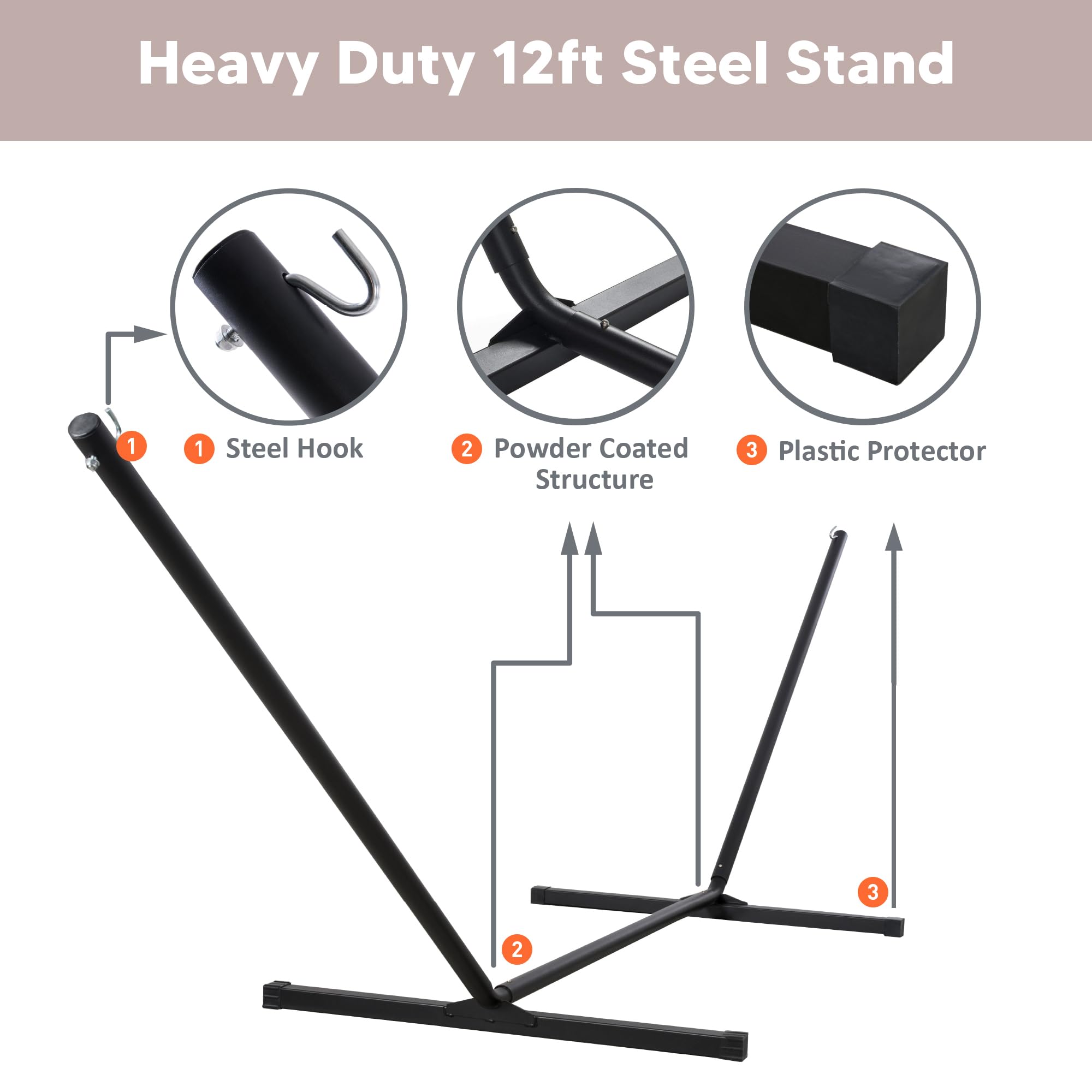 SUNCREAT easy tool-free assembly setup for portable outdoor lounging.