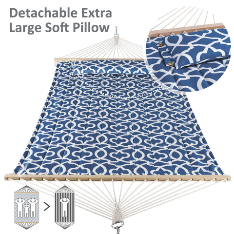 SUNCREAT two-person hammock bed offers ample space for shared relaxation.