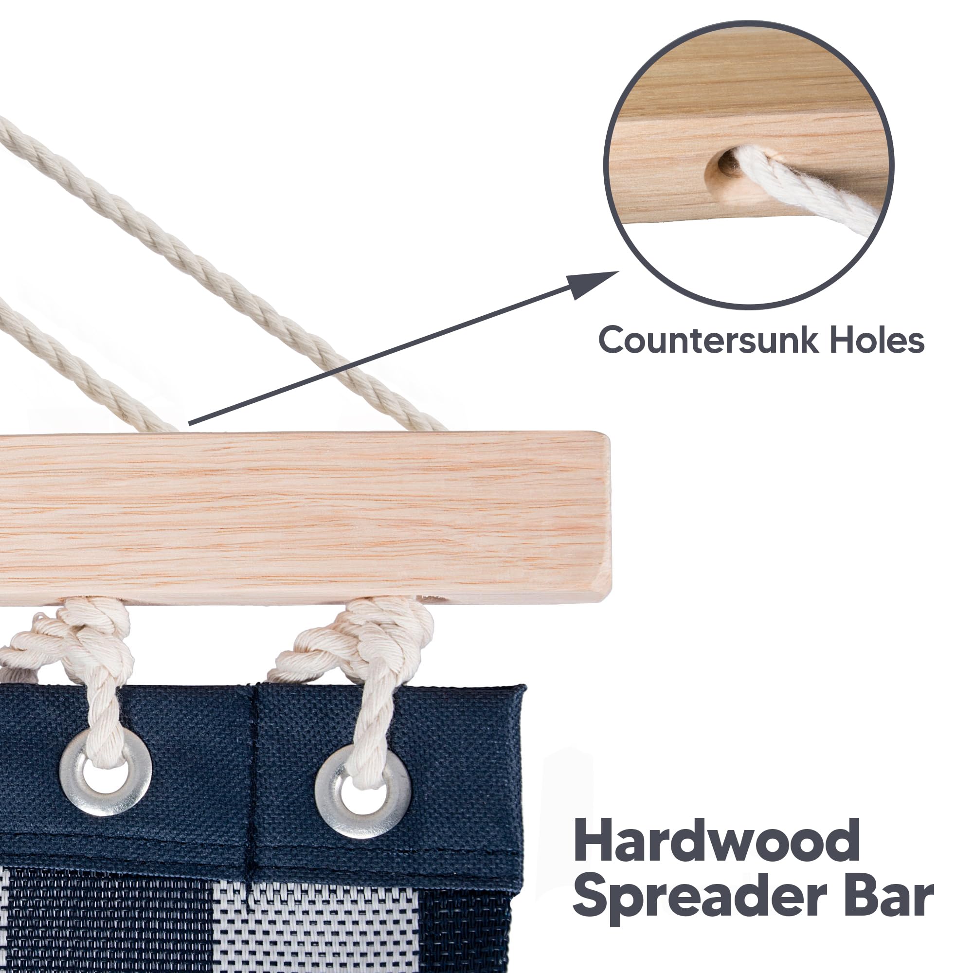 SUNCREAT two-person hammock bed dimensions enable comfortable seating for two.